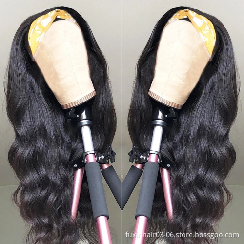 Raw Indian Body Wave Headband Wig For Black Women Water Wave Headband Weave And Wig Virgin Hair Headband Wig Body Wave